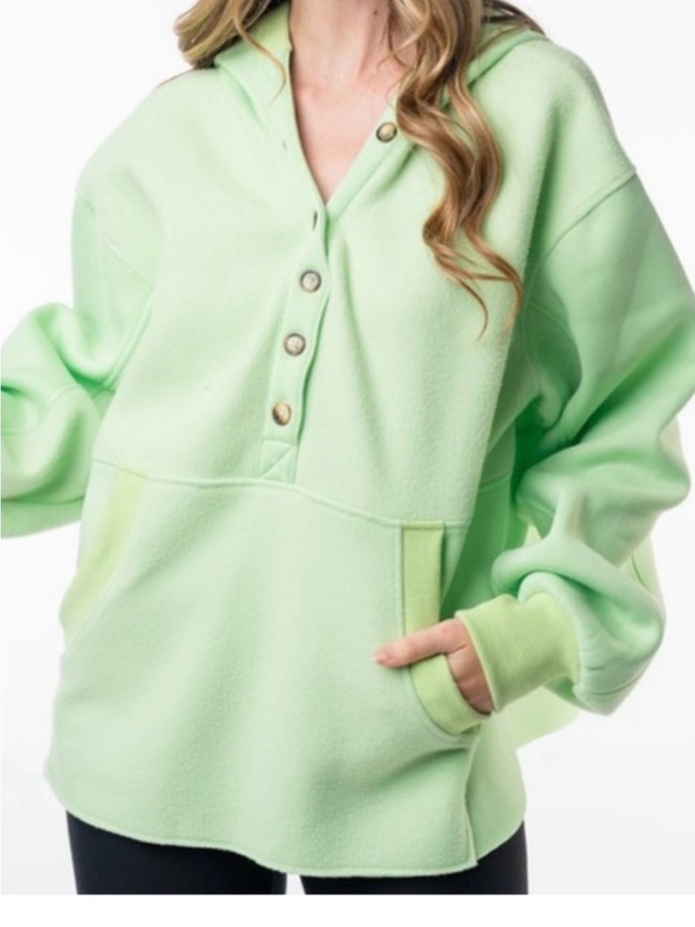 Oversized Fleece Hooded Sweatshirt from White Birch 2X